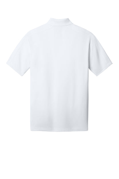 Rear View of White Port Authority Diamond Jacquard Polo. K569
