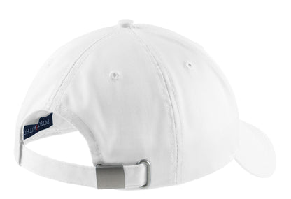 Rear View of White Port Authority Easy Care Cap. C608