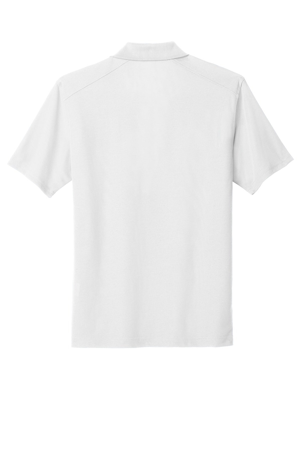 Rear View of White Port Authority EZPerformance Pique Polo. K600