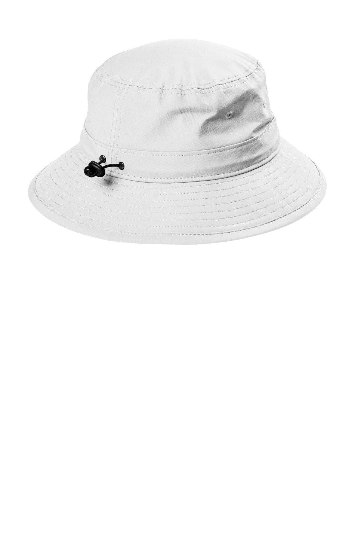 Rear View of White Port Authority Outdoor UV Bucket Hat C948