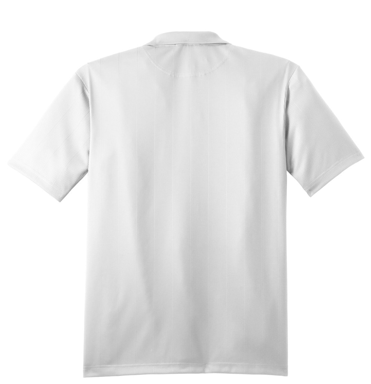 Rear View of White Port Authority Performance Fine Jacquard Polo. K528