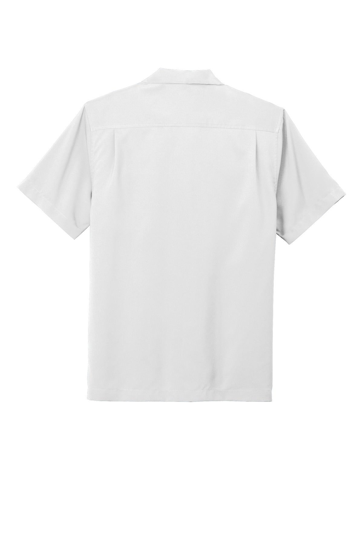 Rear View of White Port Authority Short Sleeve Performance Staff Shirt W400