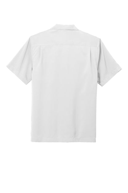 Rear View of White Port Authority Short Sleeve Performance Staff Shirt W400