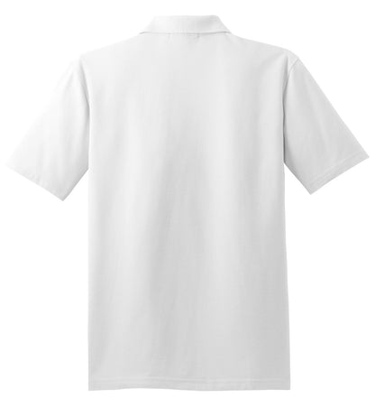 Rear View of White Port Authority Stain-Release Polo. K510