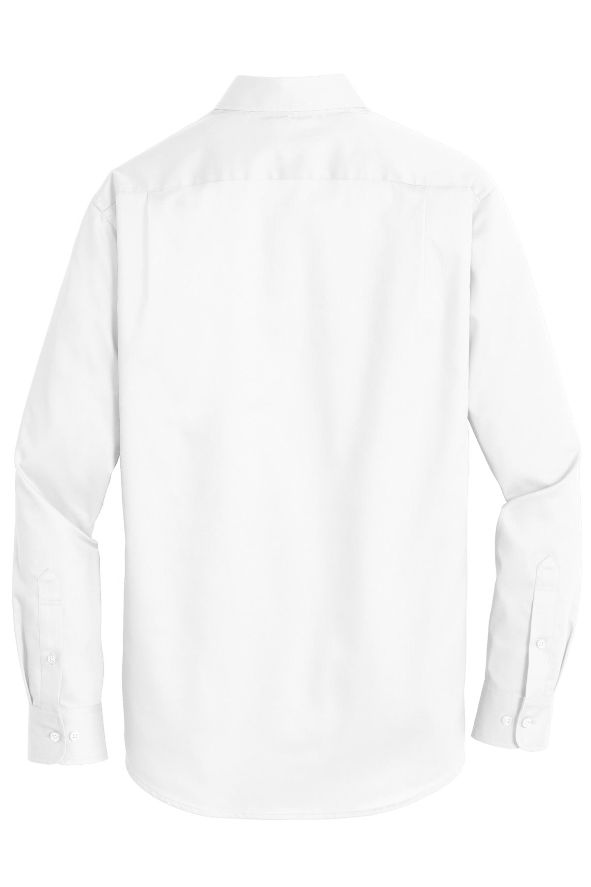 Rear View of White Port Authority SuperPro Twill Shirt. S663