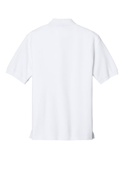 Rear View of White Port Authority Tall Silk Touch Polo. TLK500