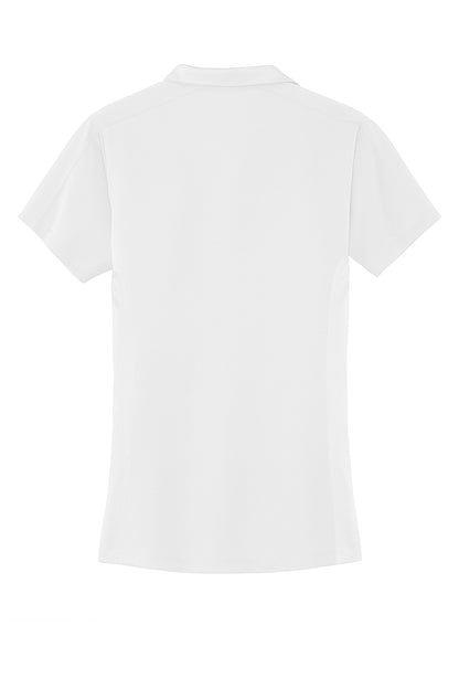 Rear View of White Port Authority Women's Diamond Jacquard Polo. L569