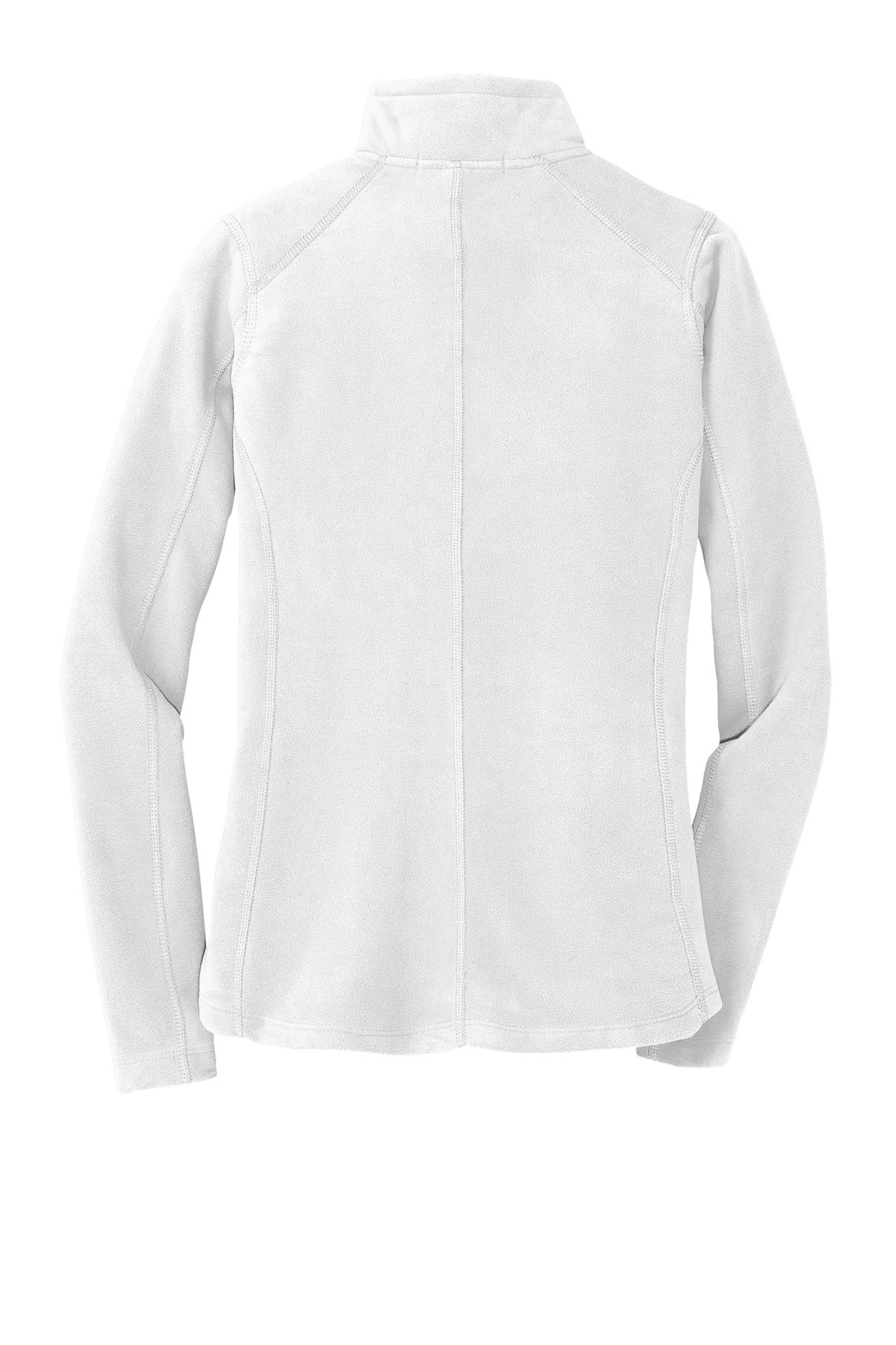 Rear View of White Port Authority Women's Microfleece Jacket. L223