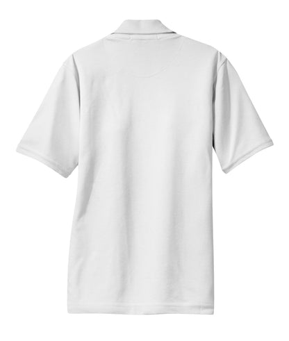 Rear View of White Port Authority Women's Rapid Dry Polo. L455
