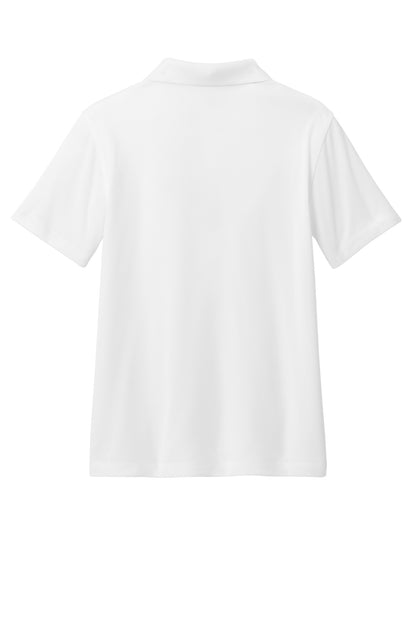 Rear View of White Port Authority Youth Dry Zone UV Micro-Mesh Polo Y110