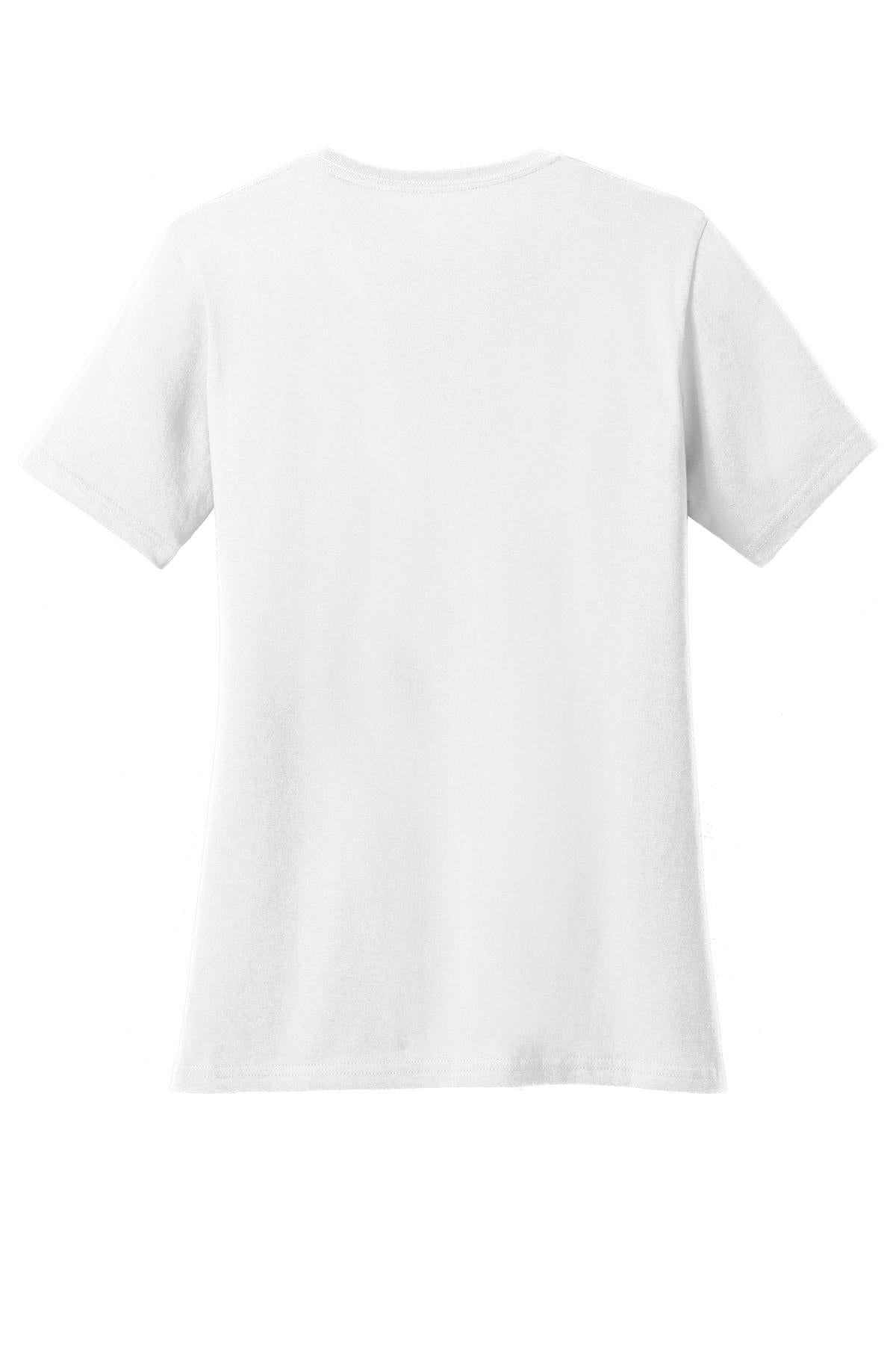 Rear View of White Port & Company Women's Core Cotton Tee. LPC54
