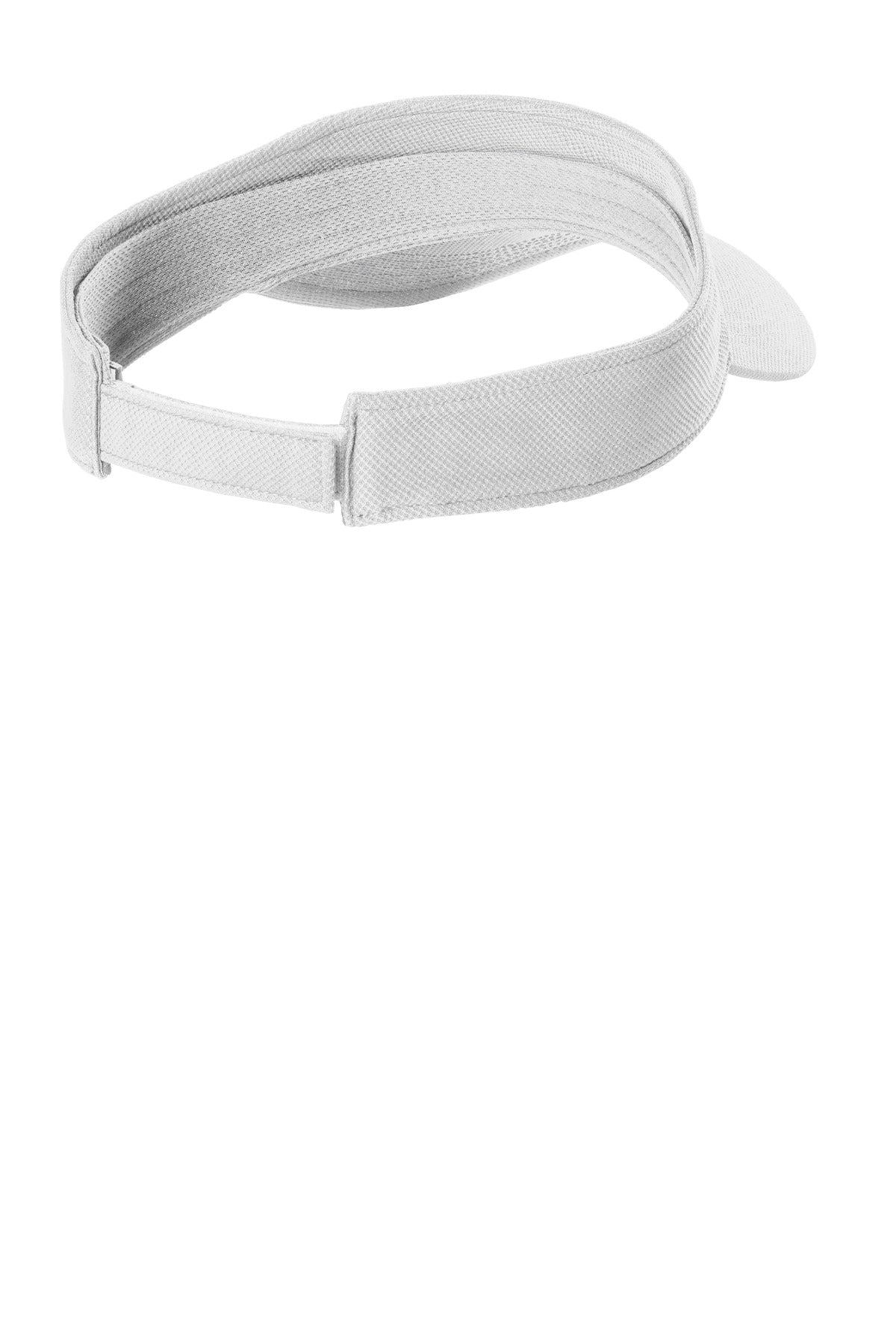 Rear View of White Sport-Tek Action Visor. STC51