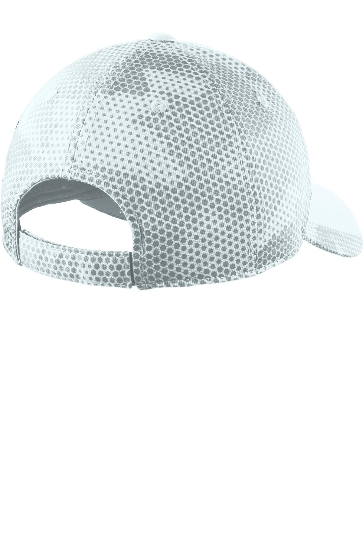 Rear View of White Sport-Tek CamoHex Cap. STC23