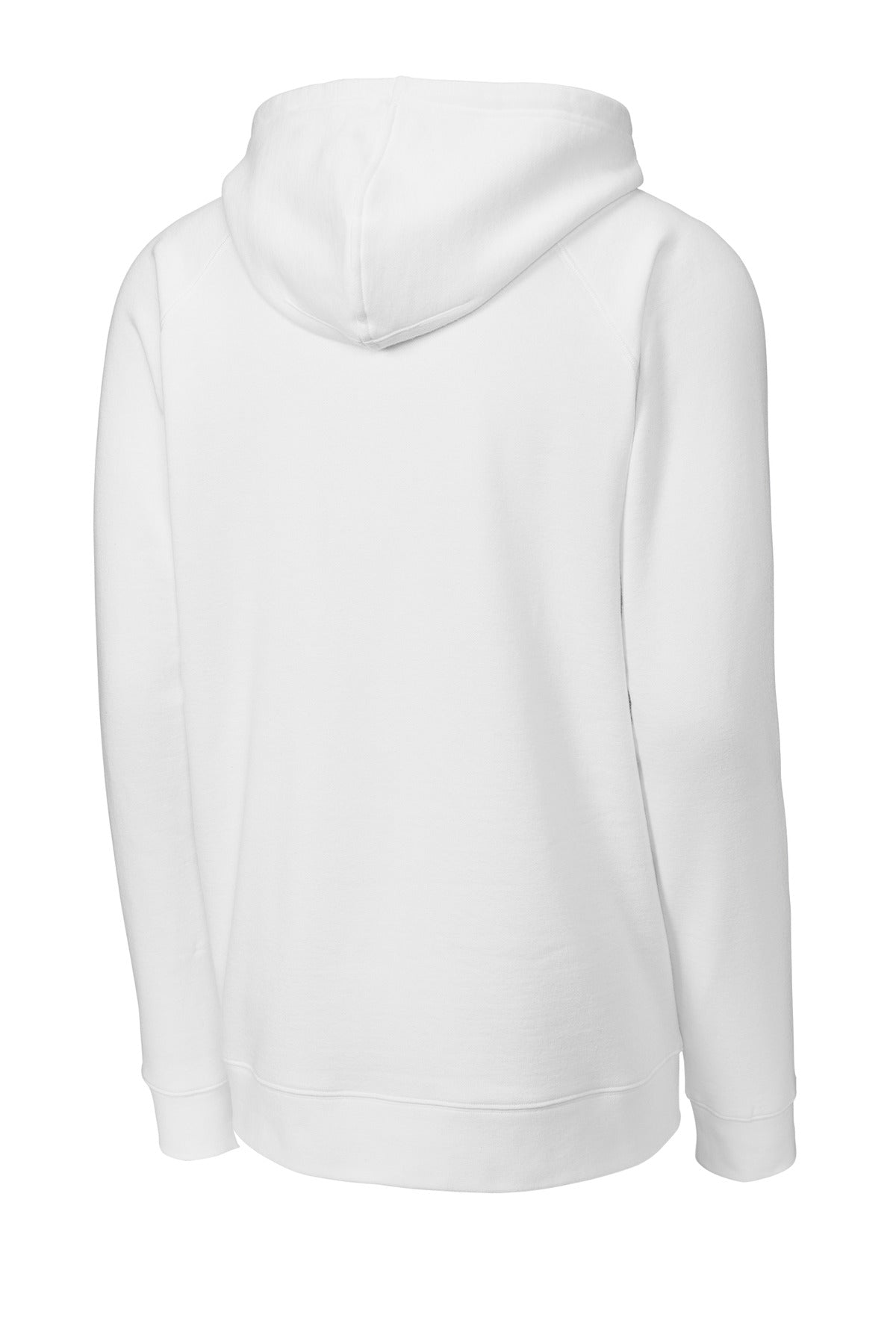 Rear View of White Sport-Tek Drive Fleece Pullover Hoodie STF200