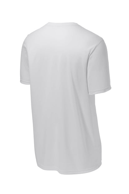 Rear View of White Sport-Tek Echo Tee ST760