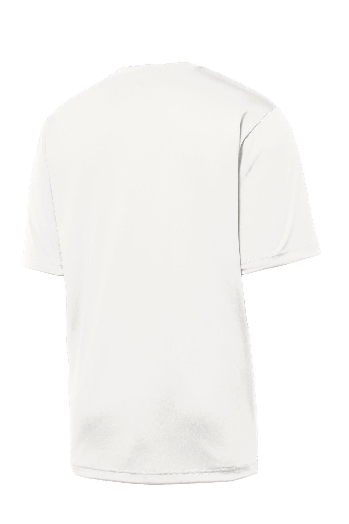 Rear View of White Sport-Tek PosiCharge Tough Tee . ST320