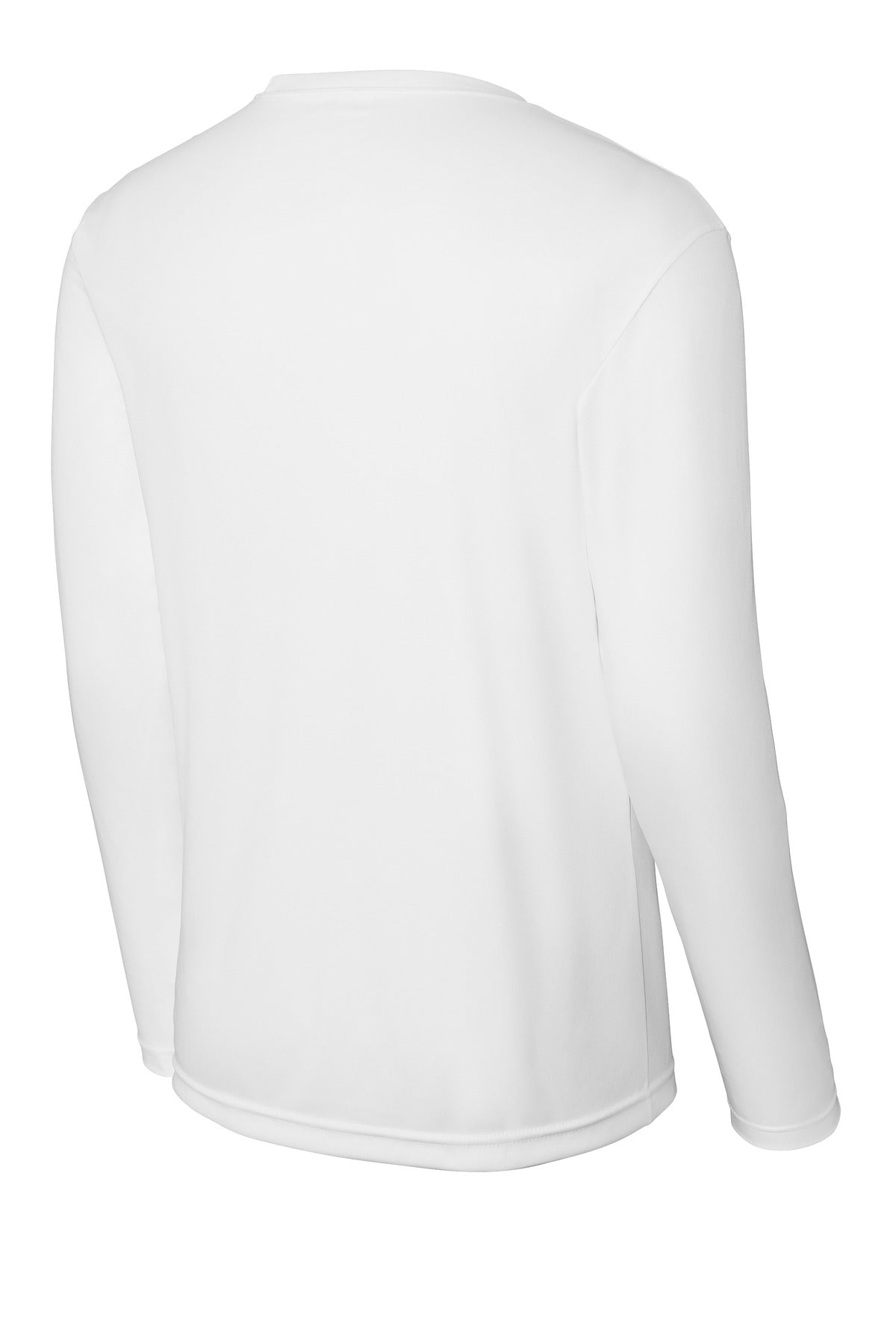 Rear View of White Sport-Tek Tall Long Sleeve PosiCharge Competitor Tee. TST350LS
