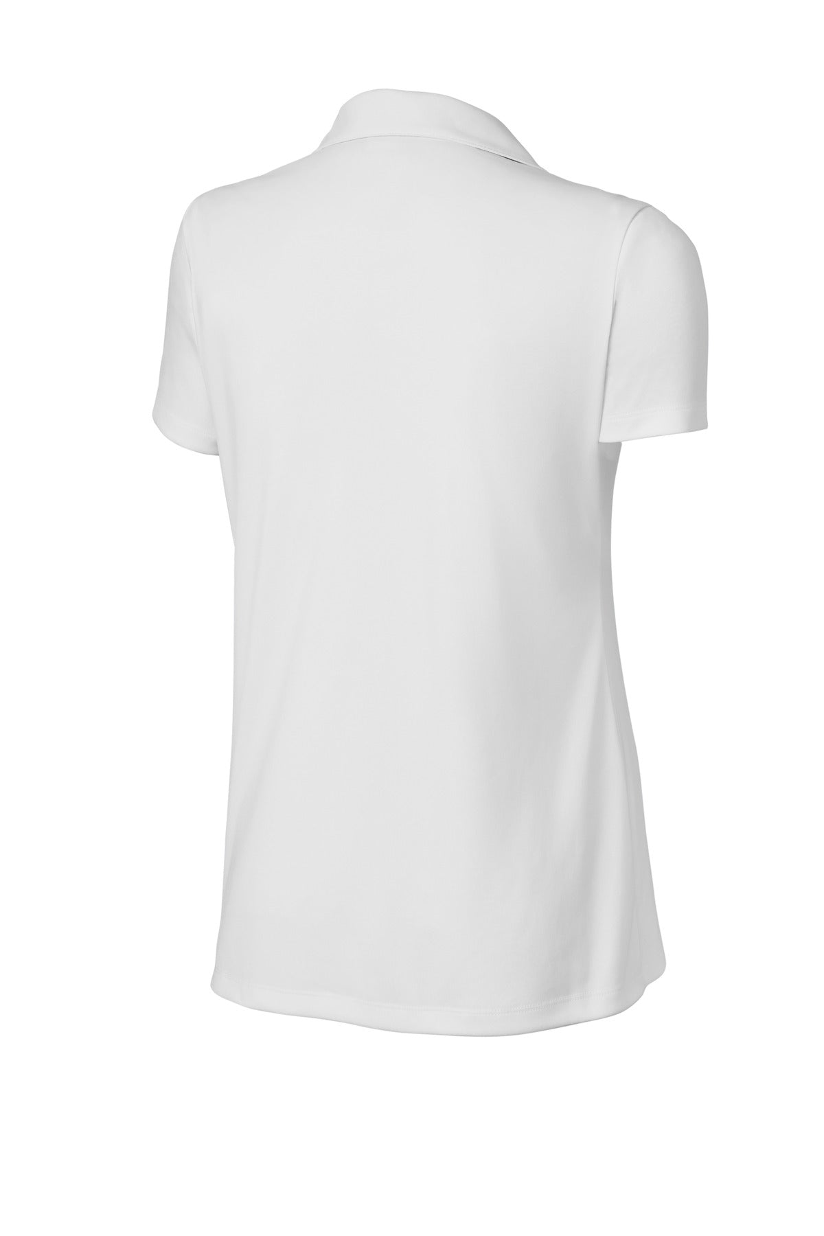 Rear View of White Sport-Tek Women's PosiCharge Re-Compete Polo LST725
