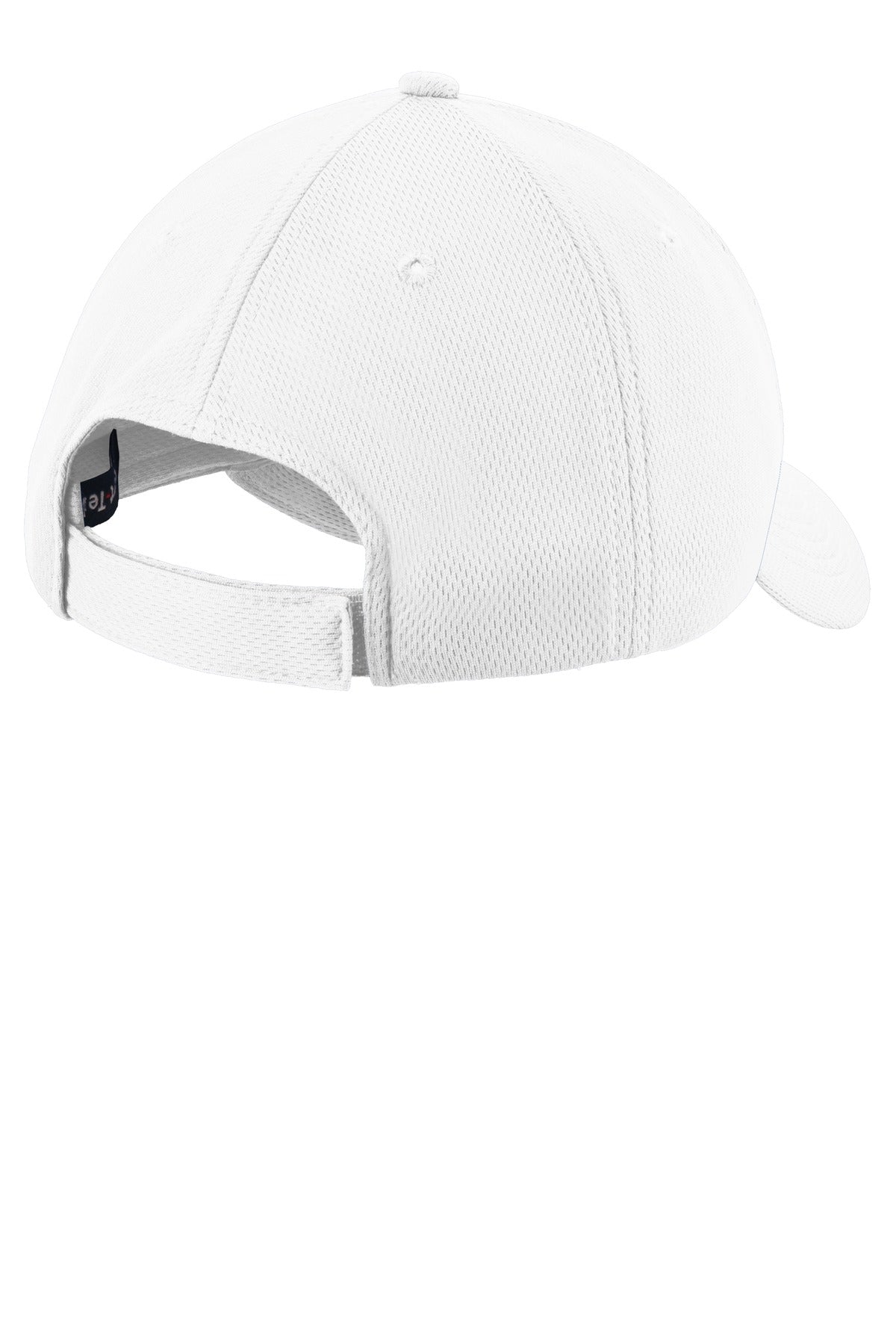 Rear View of White Sport-Tek Youth PosiCharge RacerMesh Cap. YSTC26