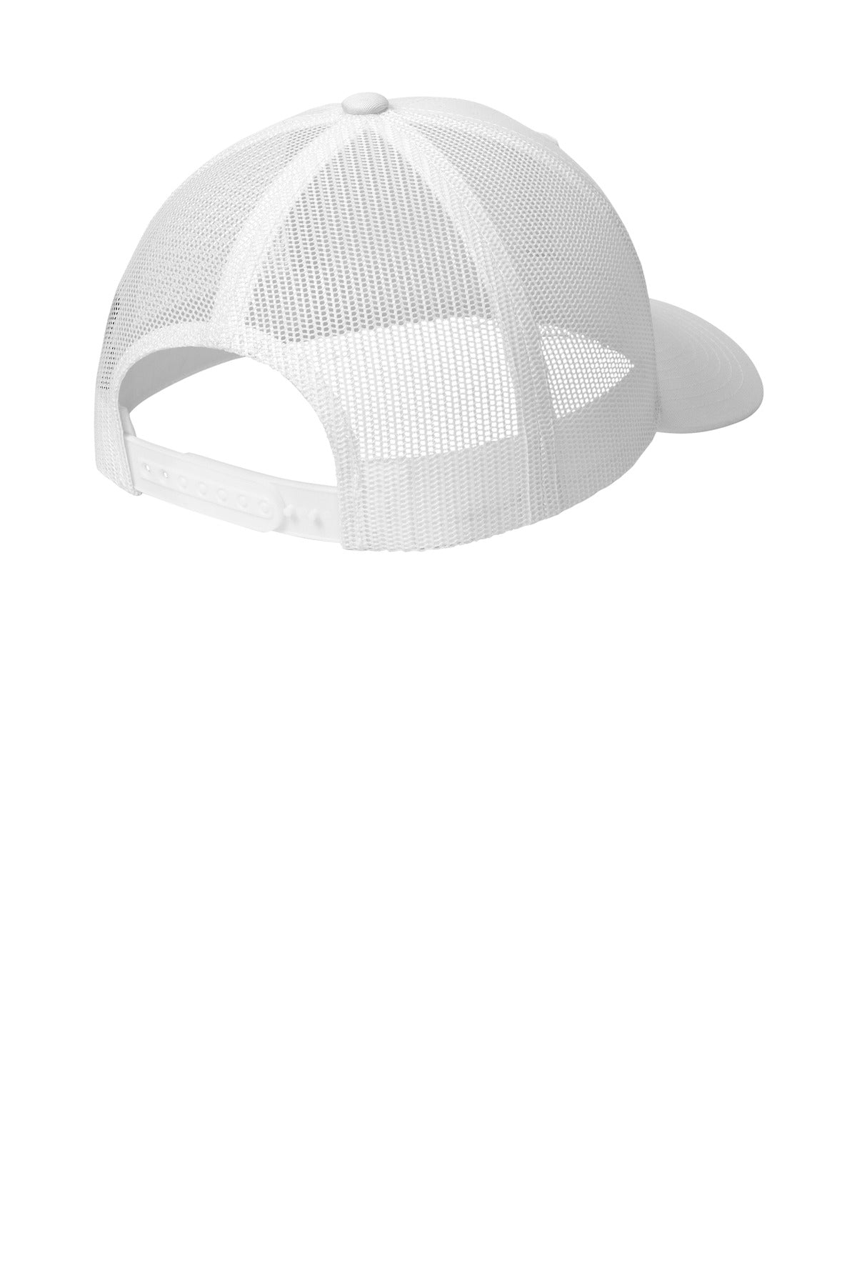 Rear View of White Sport-Tek YP Classics Retro Trucker Cap. STC39