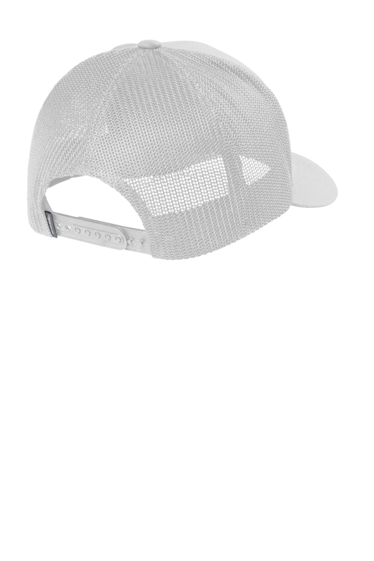 Rear View of White TravisMathew Cruz Trucker Cap. TM1MU423