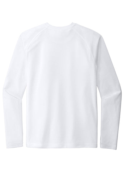 Rear View of White Triad So Sport-Tek PosiCharge Long Sleeve Tri-Blend Wicking Raglan Tee ST400LS