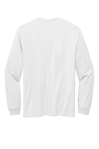 Rear View of White Volunteer Knitwear All-American Long Sleeve Tee VL100LS