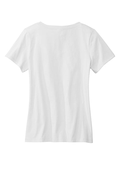Rear View of White Volunteer Knitwear Women's Daily V-Neck Tee LVL45V