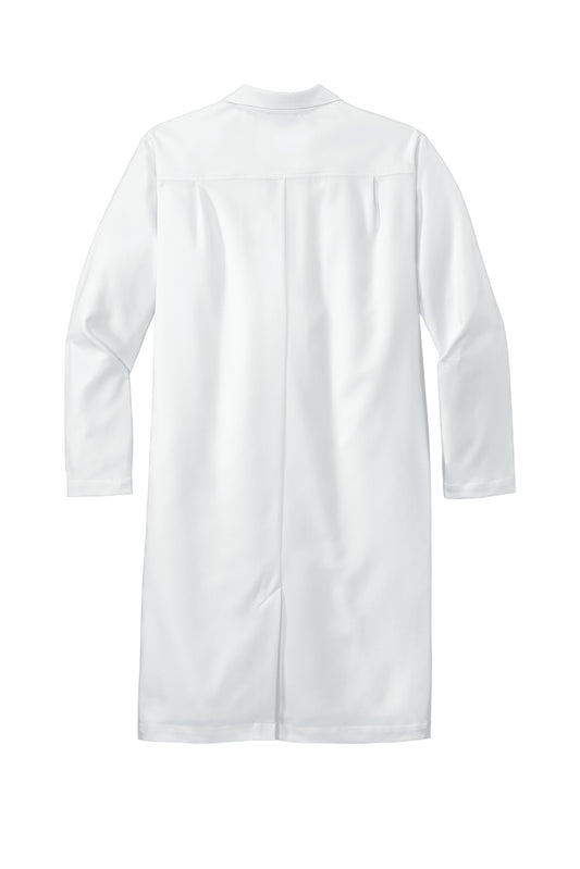 Rear View of White Wink Men's Long Lab Coat WW5172