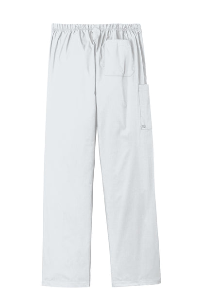 Rear View of White Wink Unisex WorkFlex Cargo Pant WW3150