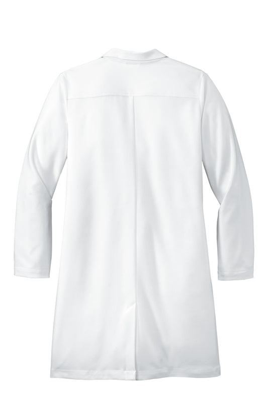 Rear View of White Wink Women's Long Lab Coat WW4172