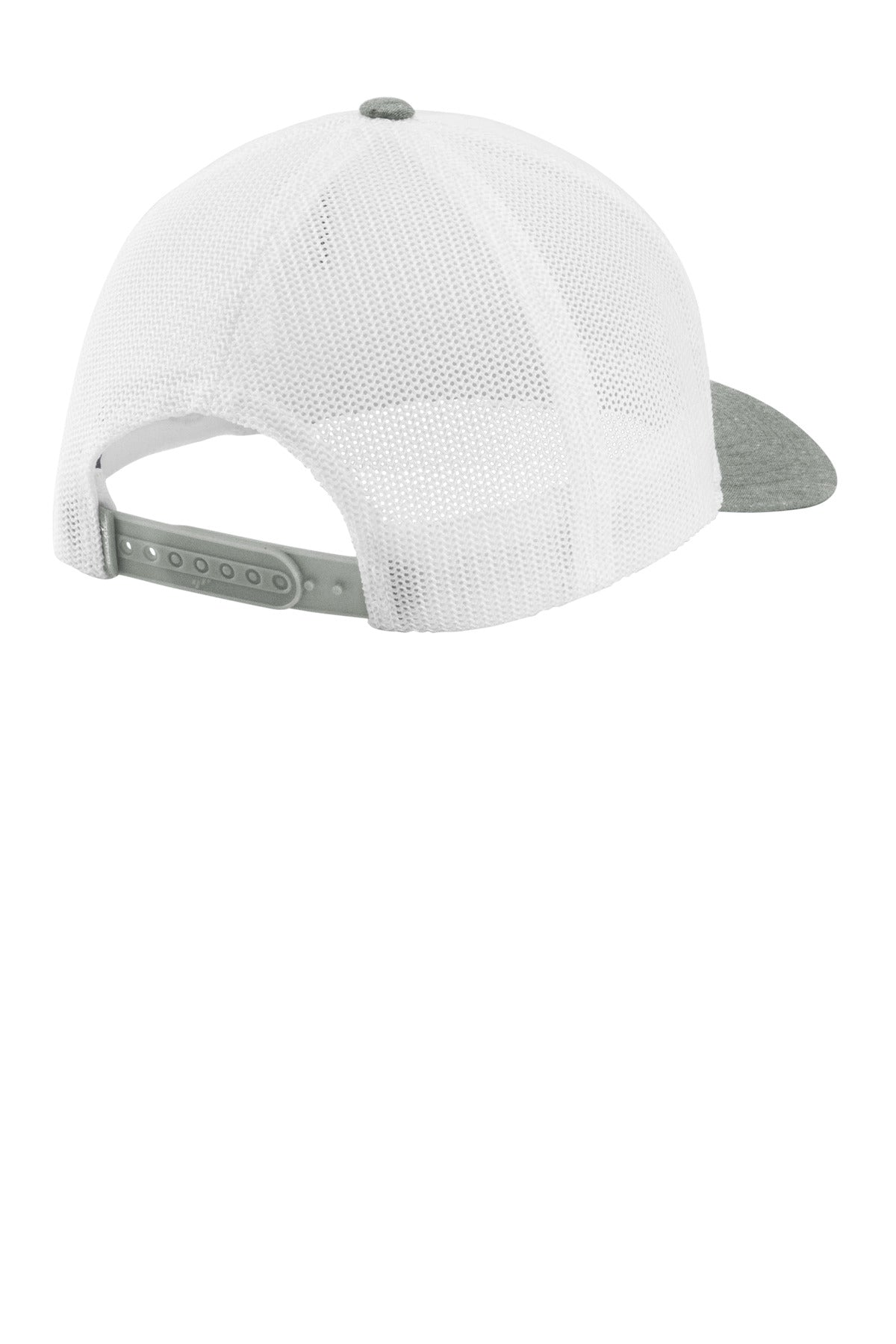 Rear View of White/HtGy TravisMathew Cruz Colorblock Trucker Cap TM1MY390