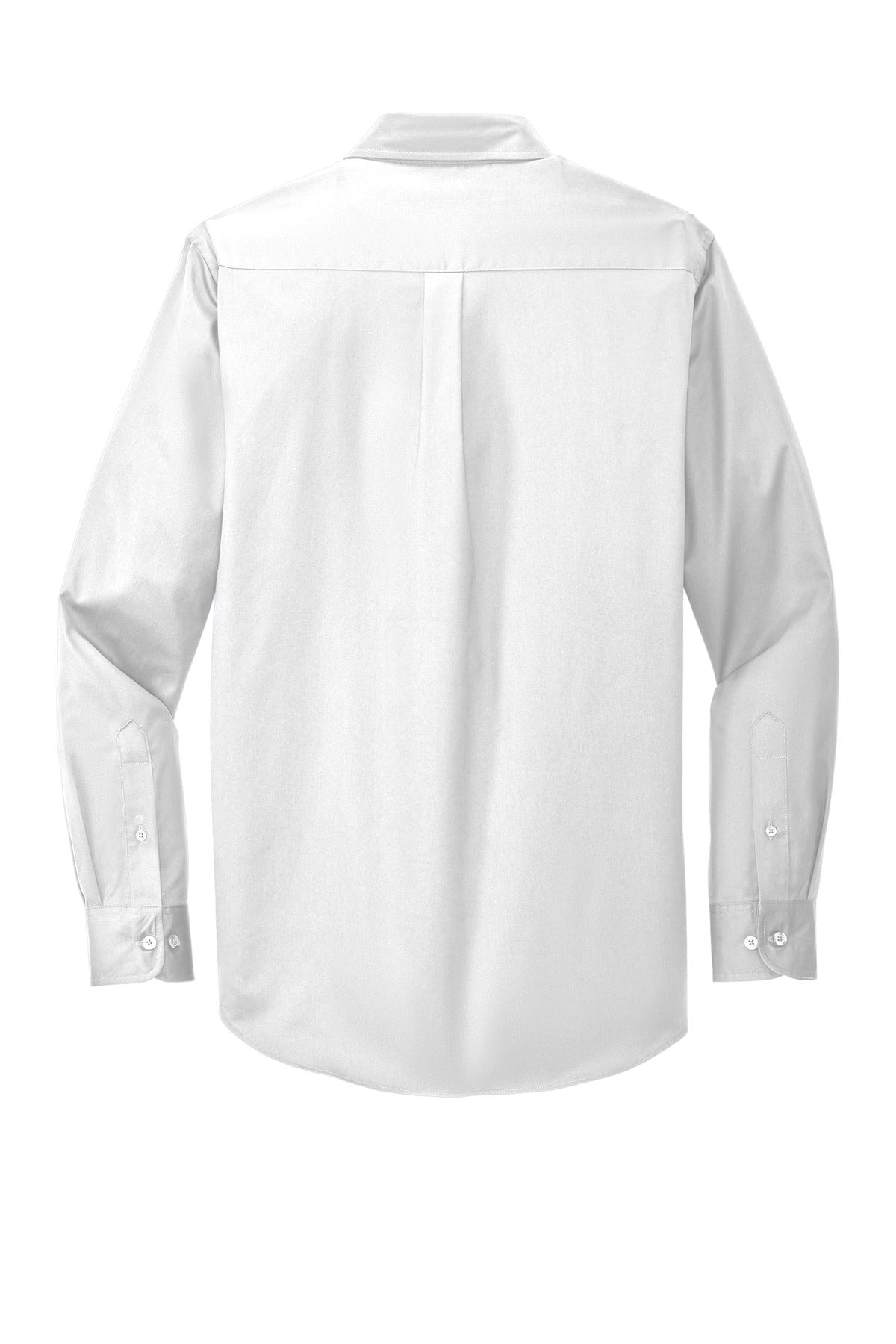 Rear View of White/Lt Stone Port Authority Extended Size Long Sleeve Easy Care Shirt S608ES