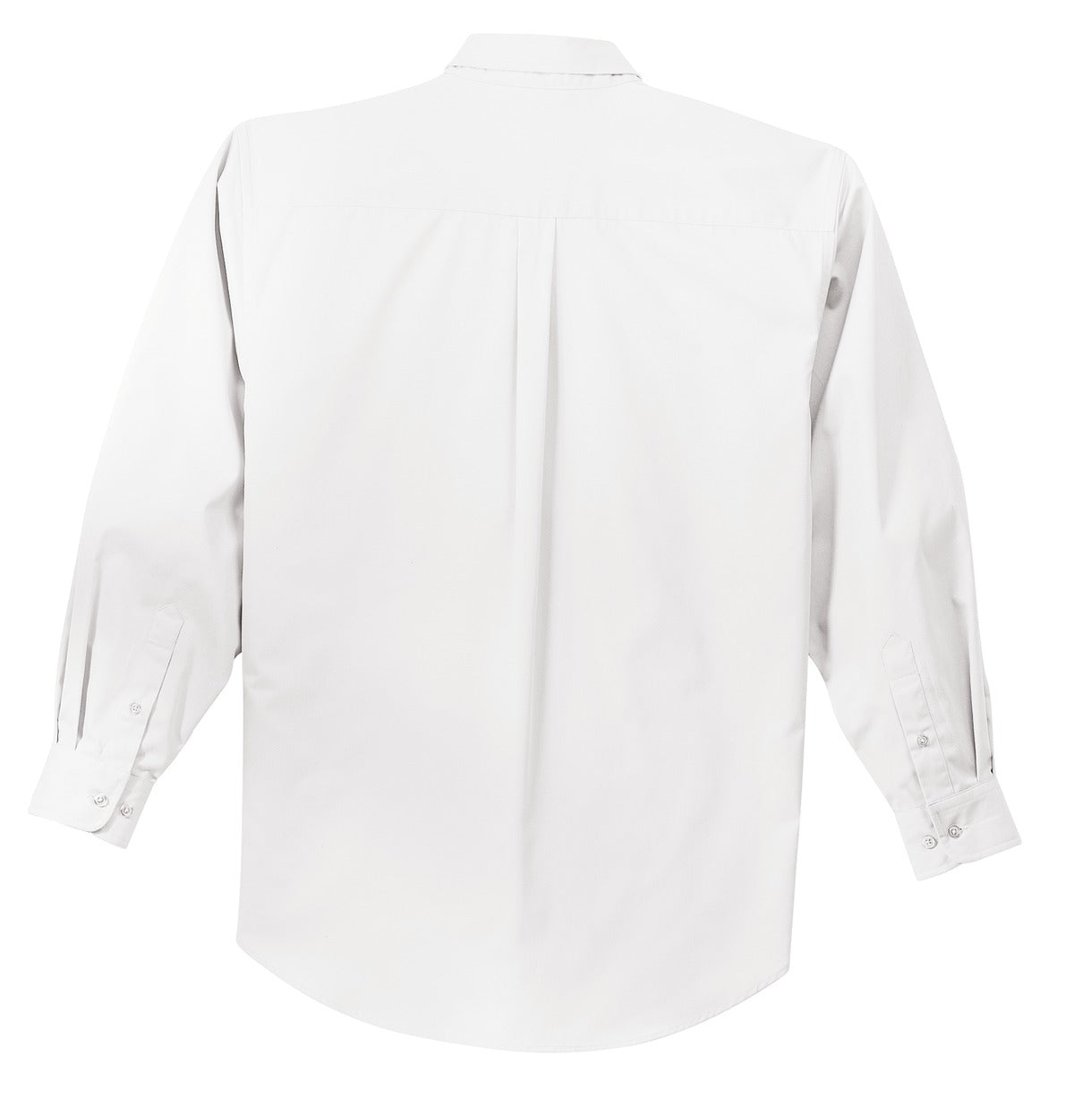 Rear View of White/LtStone Port Authority Tall Long Sleeve Easy Care Shirt. TLS608