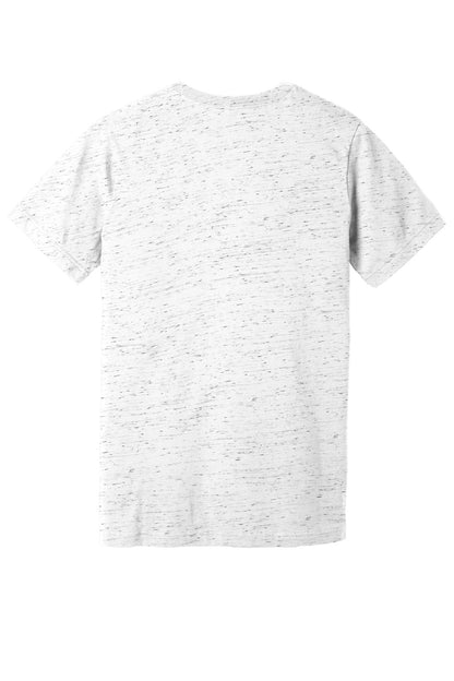 Rear View of WhiteMrbl BELLA+CANVAS Unisex Textured Jersey V-Neck Tee BC3655