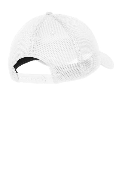 Rear View of White/White New Era Snapback Contrast Front Mesh Cap. NE204