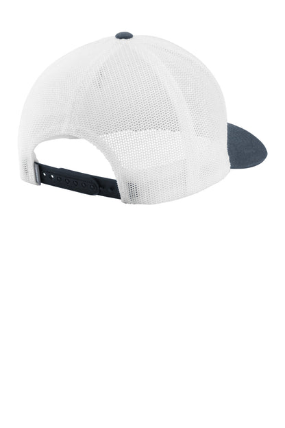 Rear View of Wht/VtgIdg TravisMathew Cruz Colorblock Trucker Cap TM1MY390