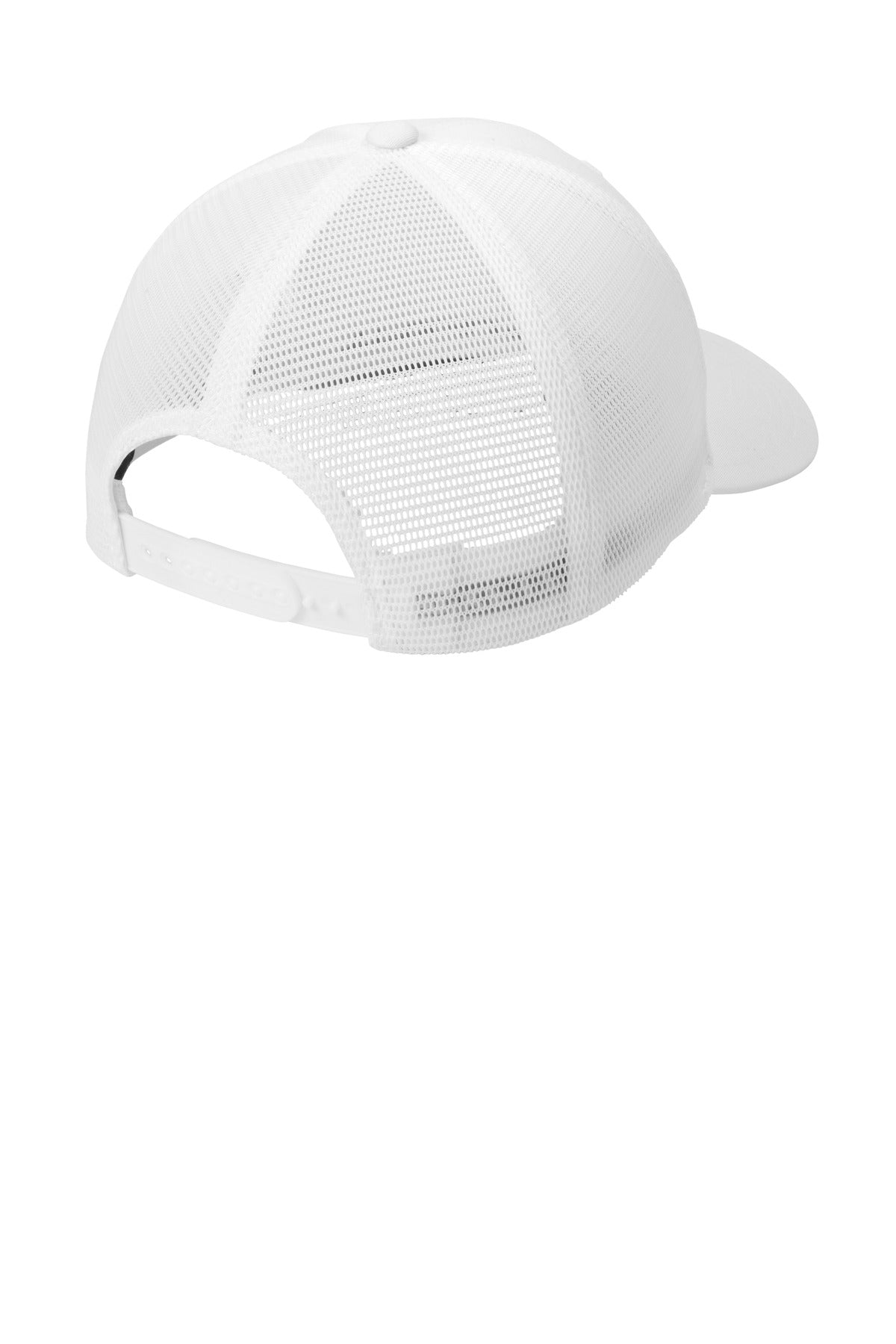 Rear View of Wht/Wht Port Authority Flexfit 110 Mesh Cap C110