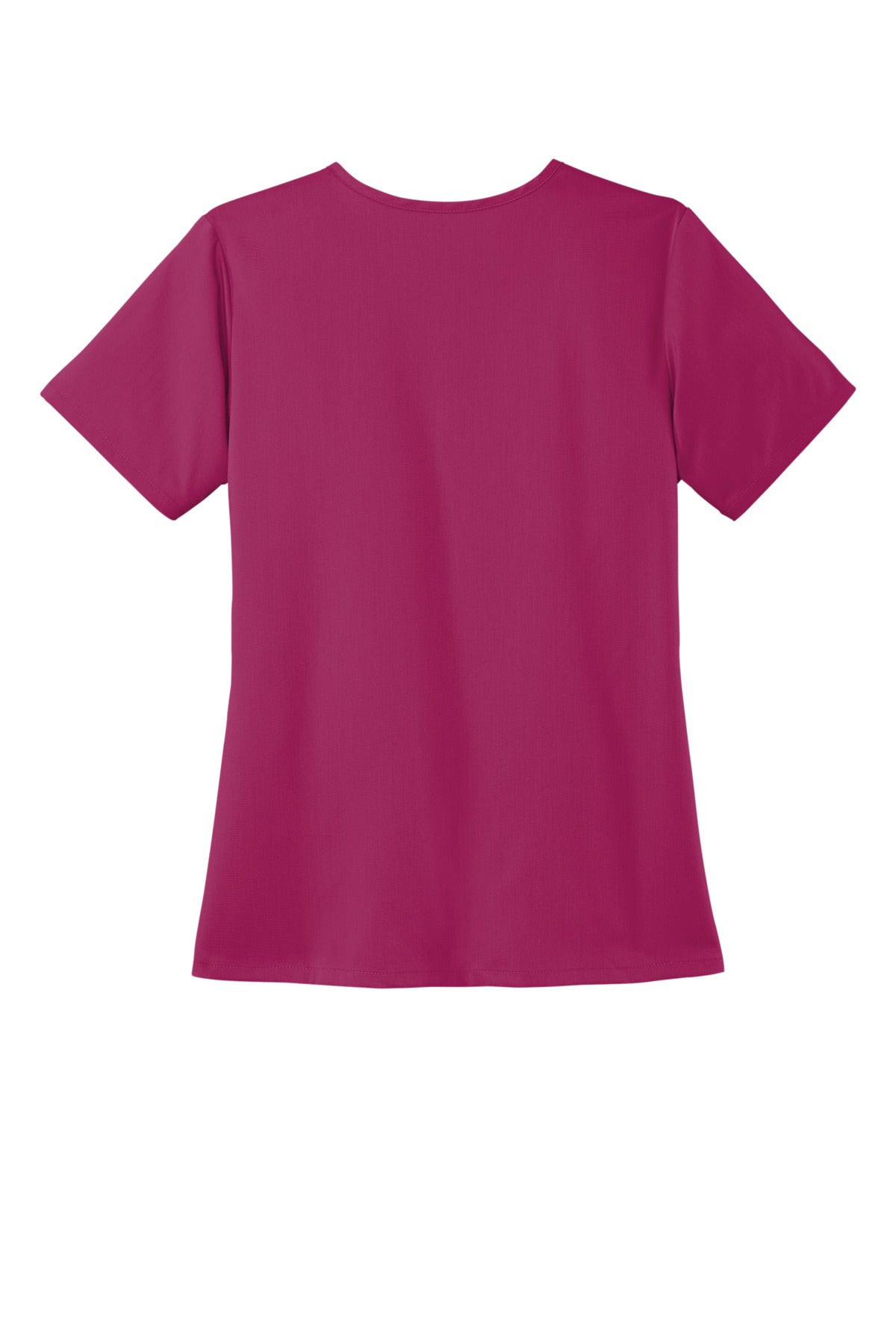 Rear View of Wine Wink Women's Premiere Flex V-Neck Top WW4168