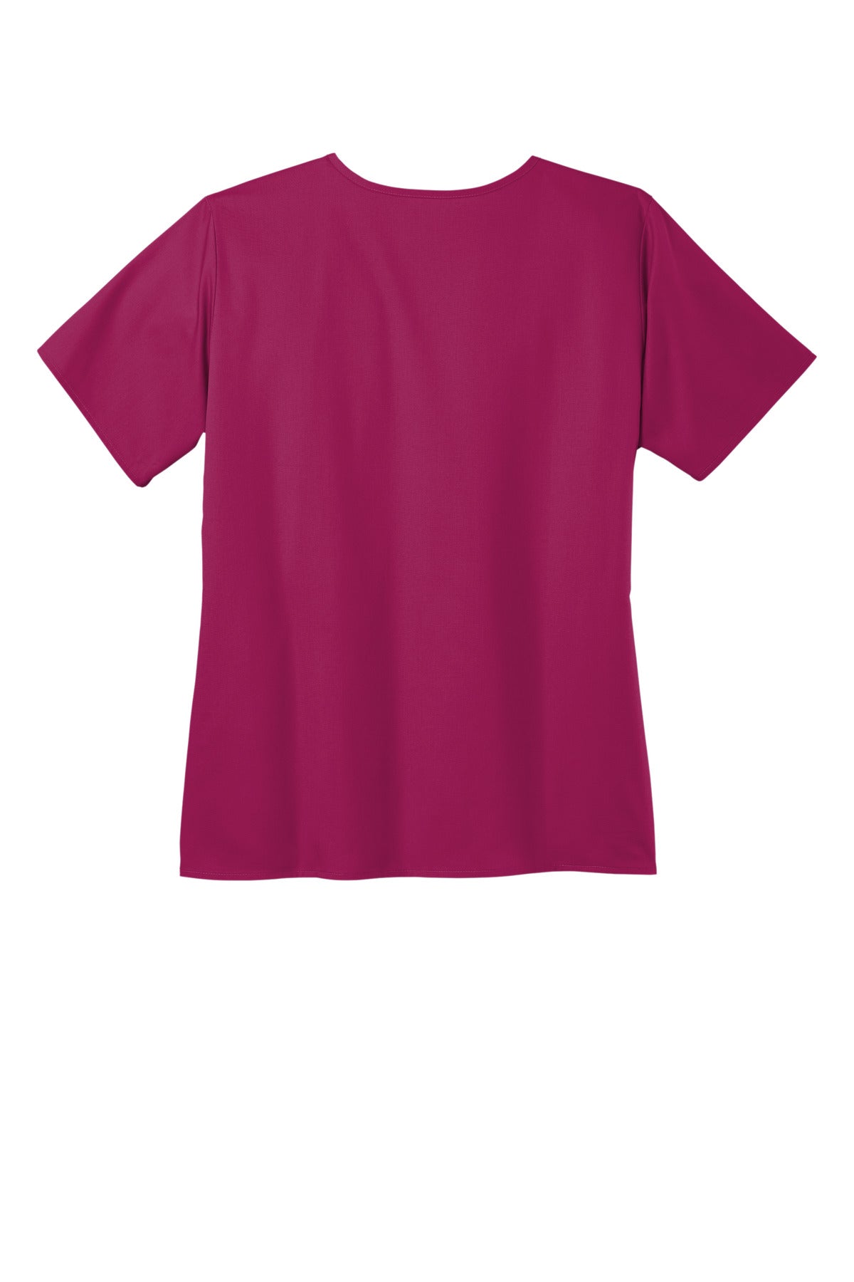 Rear View of Wine Wink Women's WorkFlex Mock Wrap Top WW4760