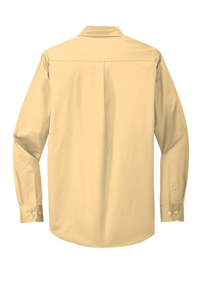Rear View of Yellow Port Authority Extended Size Long Sleeve Easy Care Shirt S608ES