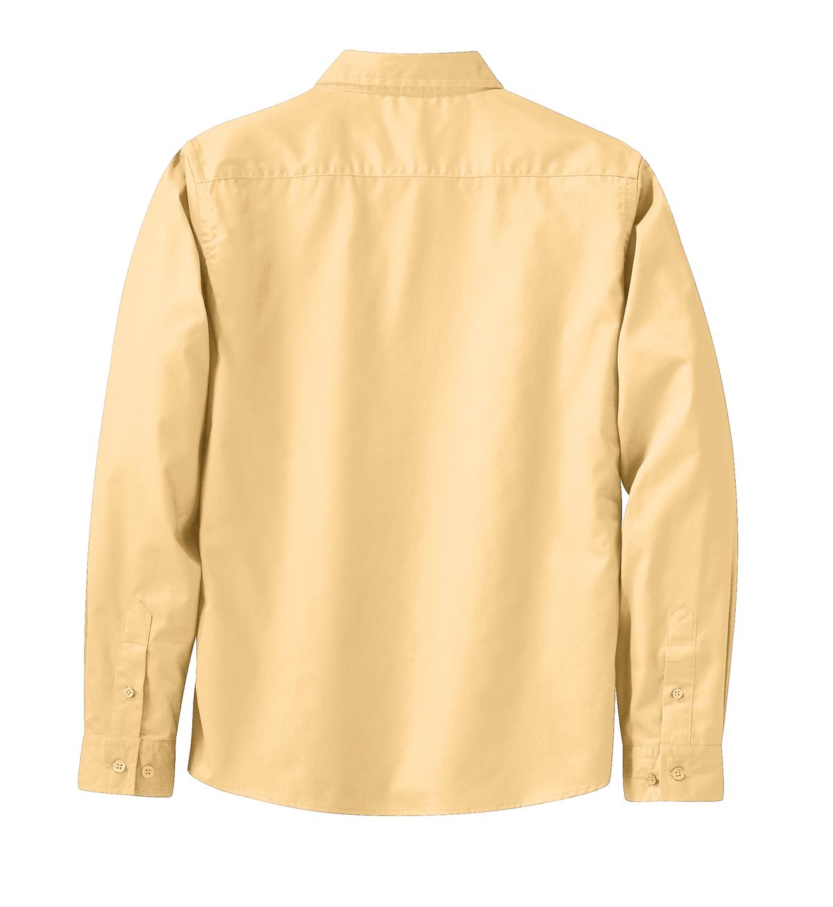 Rear View of Yellow Port Authority Women's Long Sleeve Easy Care Shirt. L608