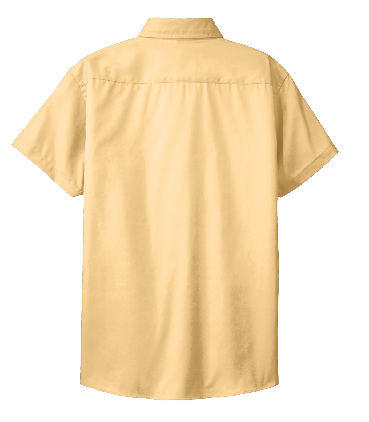 Rear View of Yellow Port Authority Women's Short Sleeve Easy Care Shirt. L508