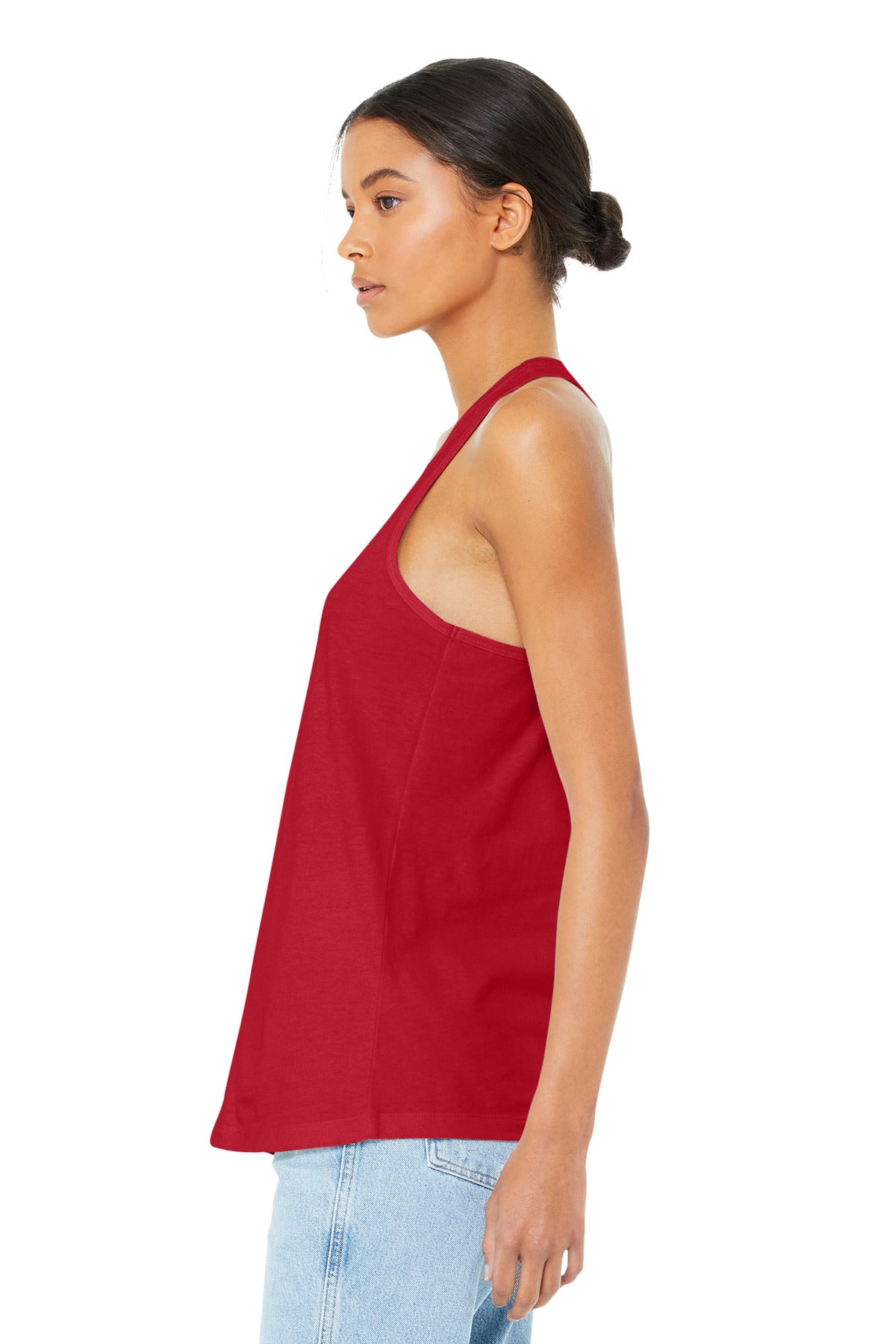 Red BELLA+CANVAS Women's Jersey Racerback Tank. BC6008