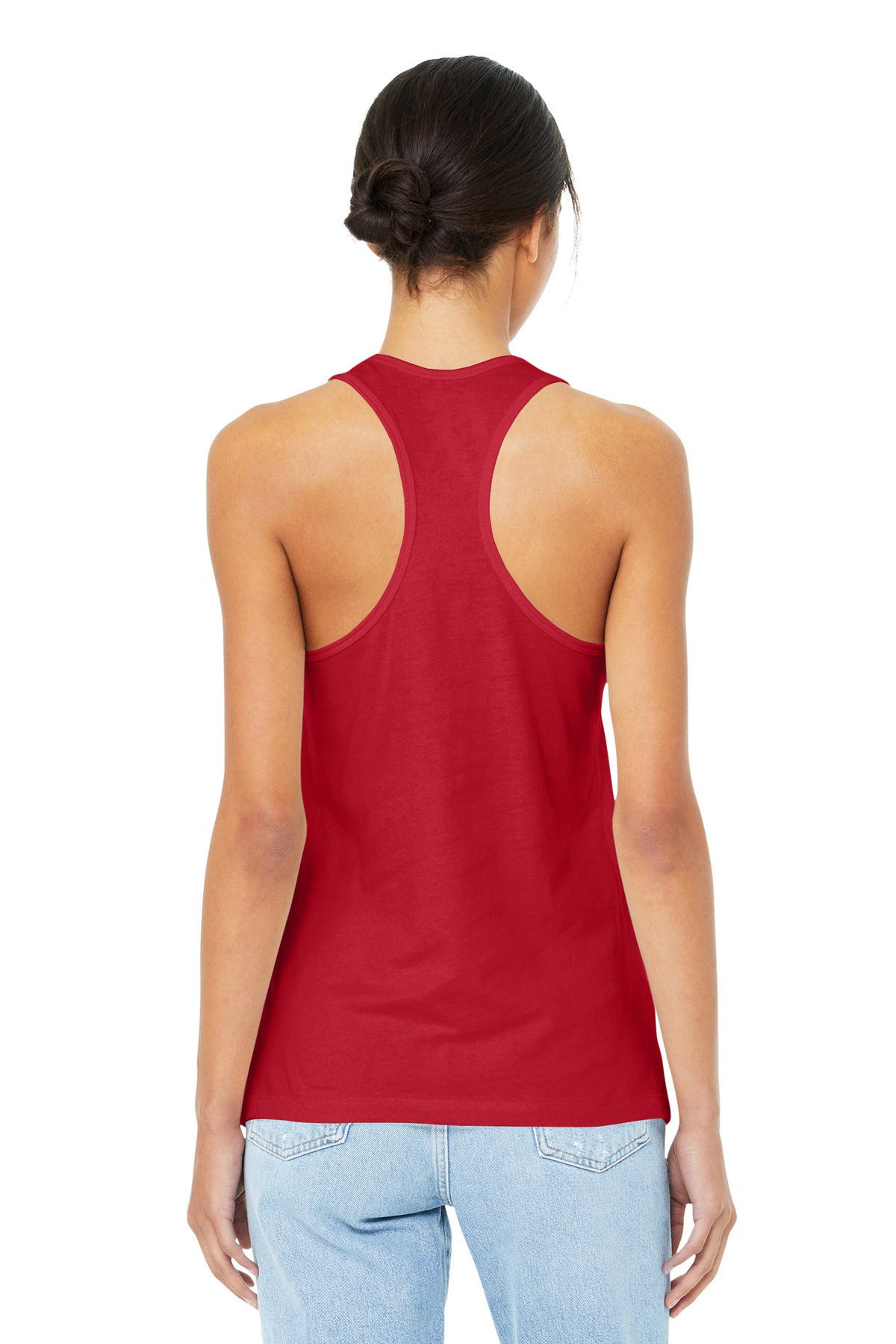 Red BELLA+CANVAS Women's Jersey Racerback Tank. BC6008
