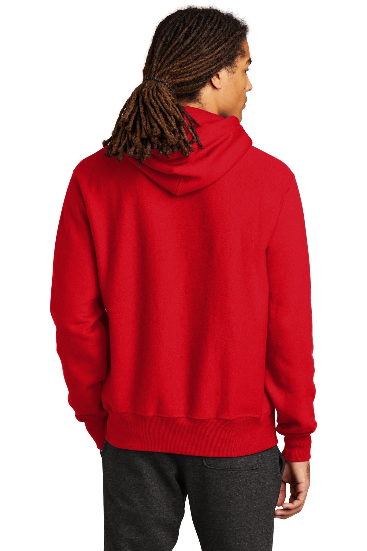 Red Champion Reverse Weave Hooded Sweatshirt S101
