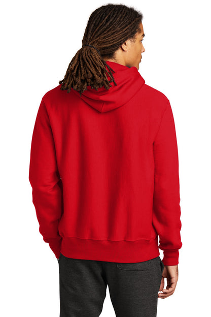 Red Champion Reverse Weave Hooded Sweatshirt S101