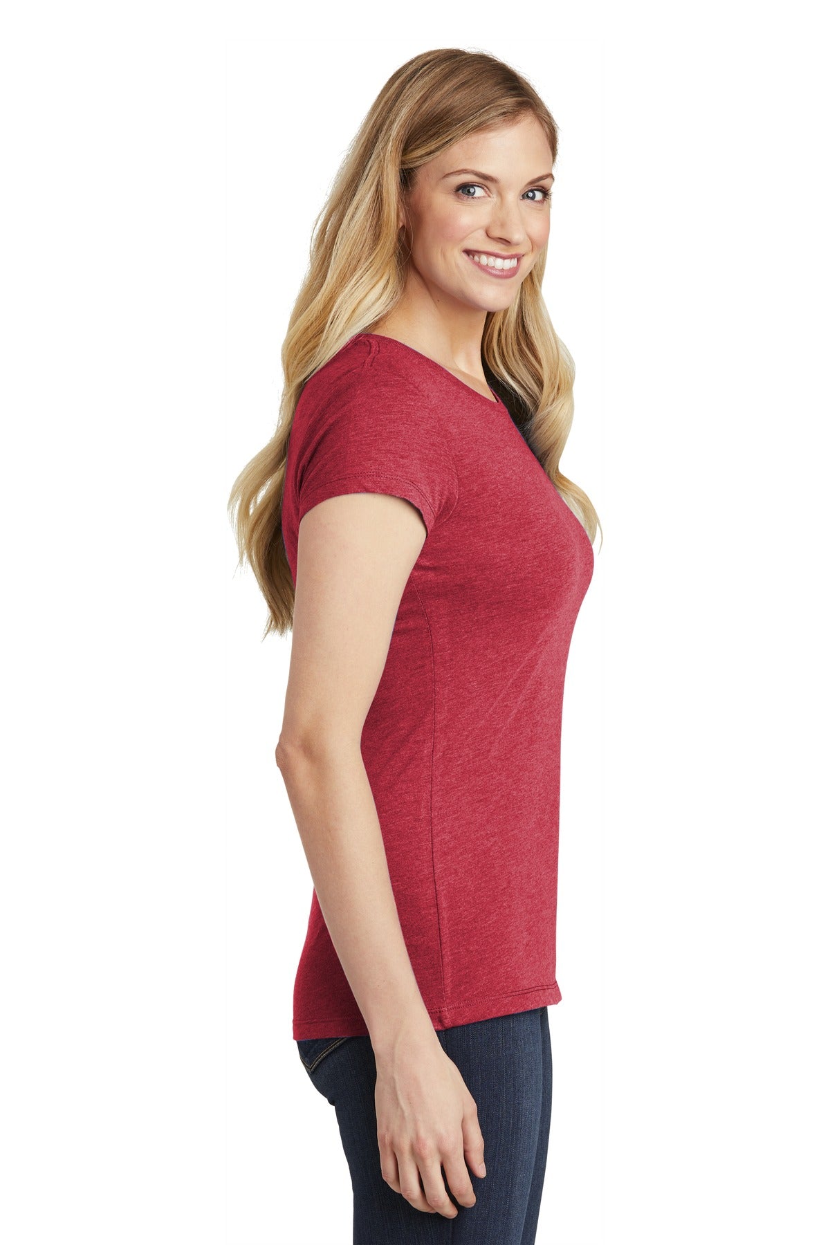 Red Frost District Women's Fitted Perfect Tri Tee. DT155