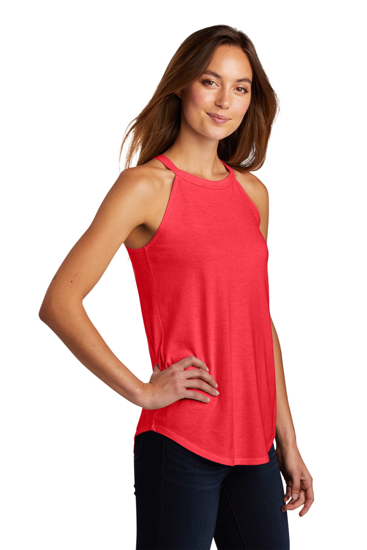 Red Frost District Women's Perfect Tri Rocker Tank. DT137L