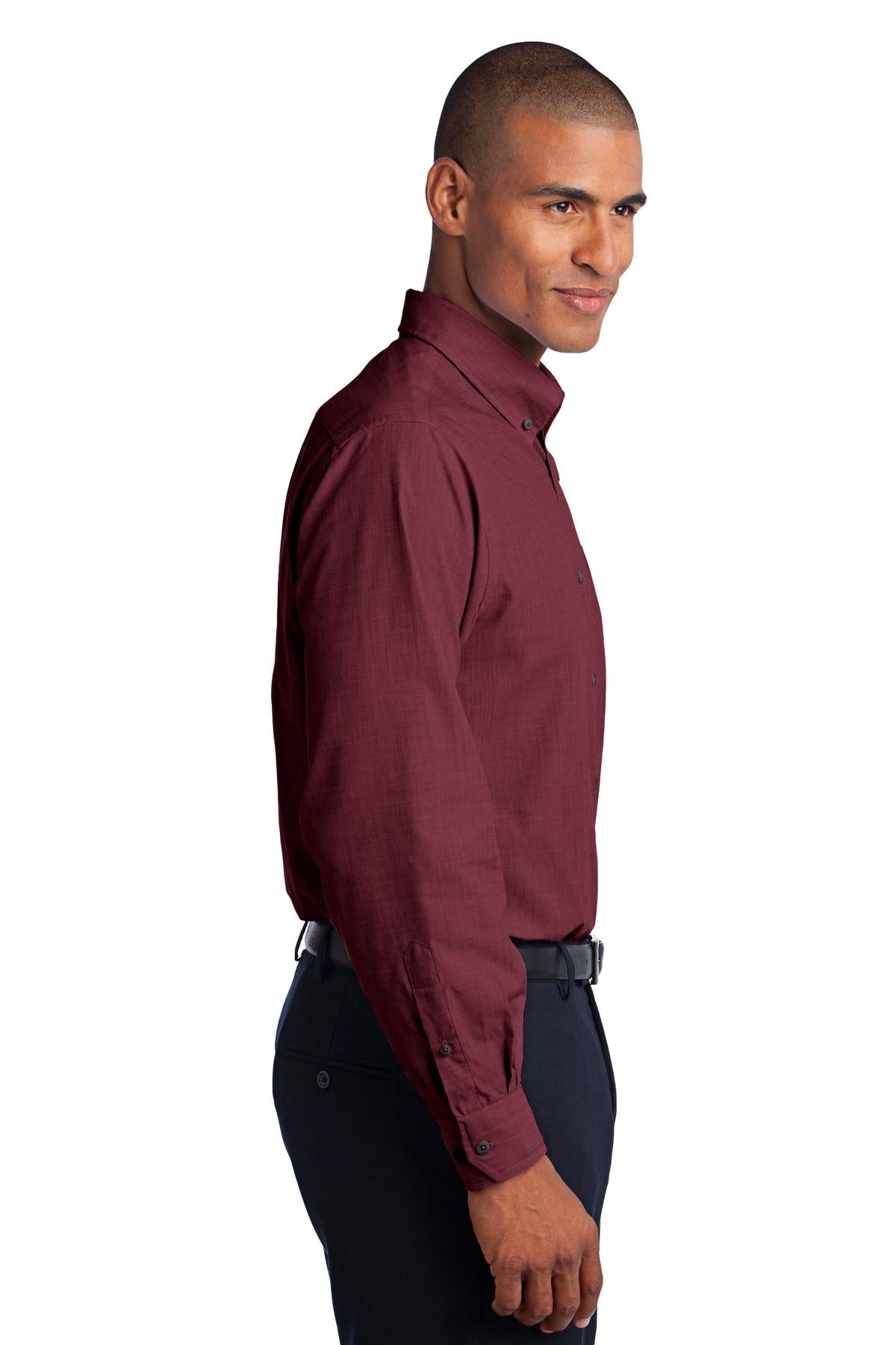 Red Oxide Port Authority Crosshatch Easy Care Shirt. S640